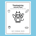 Globex Kids Thanksgiving Activity Pack | Ages 4-8 | Coloring, Maze, Math
