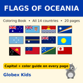 Globex Kids Flags of Oceania Coloring Book - All 14 Countries (Printable)