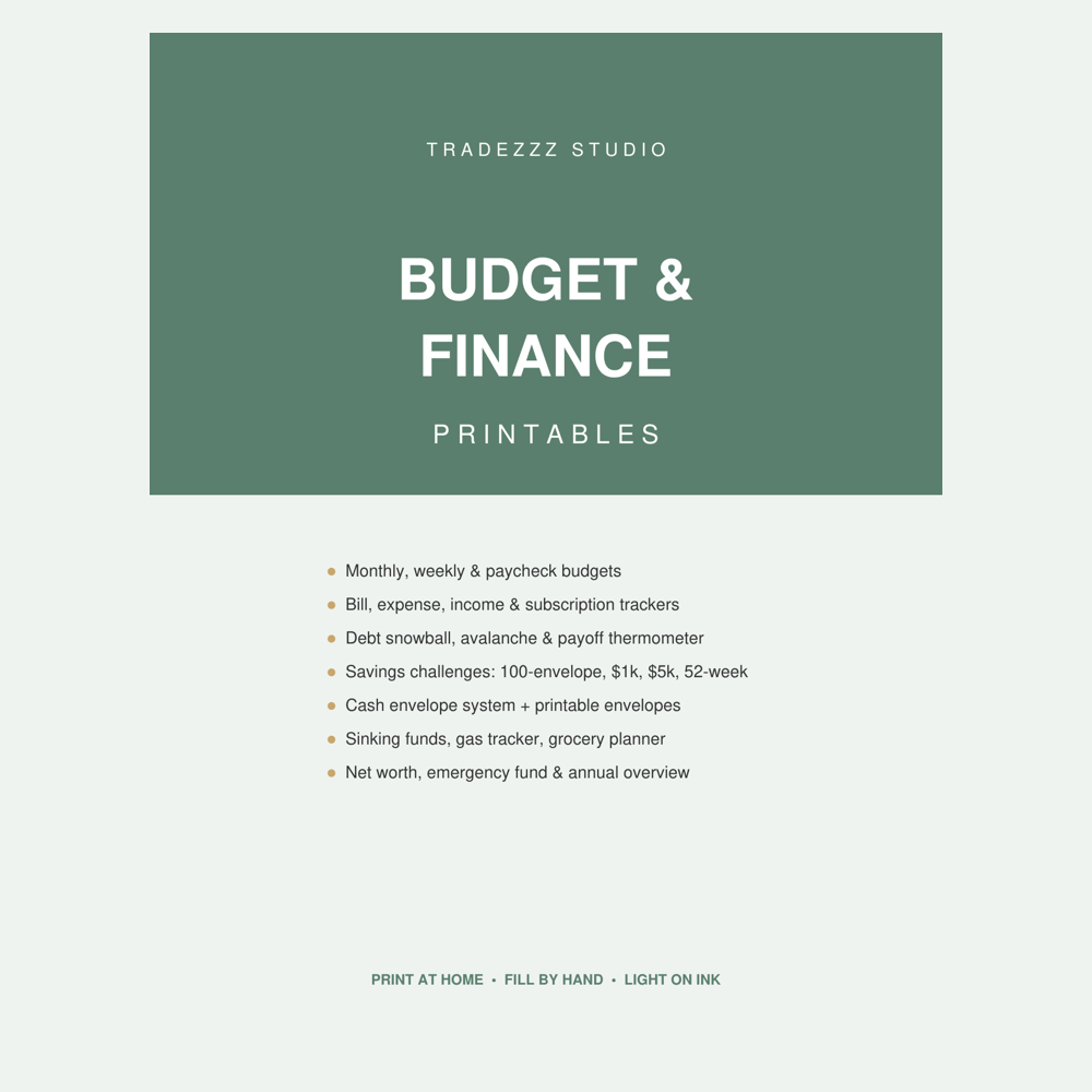 Paycheck Planner Printable Budget Pack