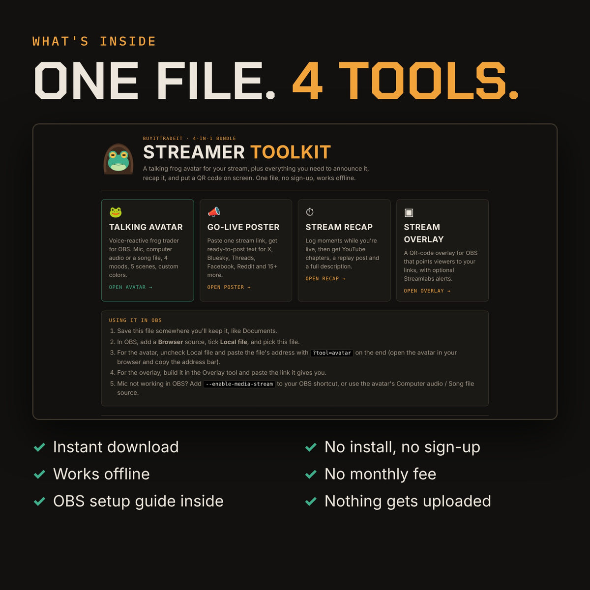 Toolkit: Talking Frog Avatar + Go-Live Poster (4-in-1 Digital Download)