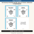 Fall Activity Printable Bundle: Back to School, Halloween & Thanksgiving