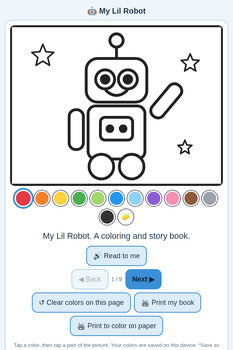 My Lil Robot: Coloring & Story Book + 3 Freebies