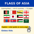 Globex Kids Flags of Asia Coloring Book - All 47 Countries (Printable)