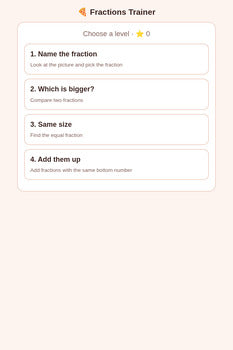 Fractions Trainer + 3 Freebies