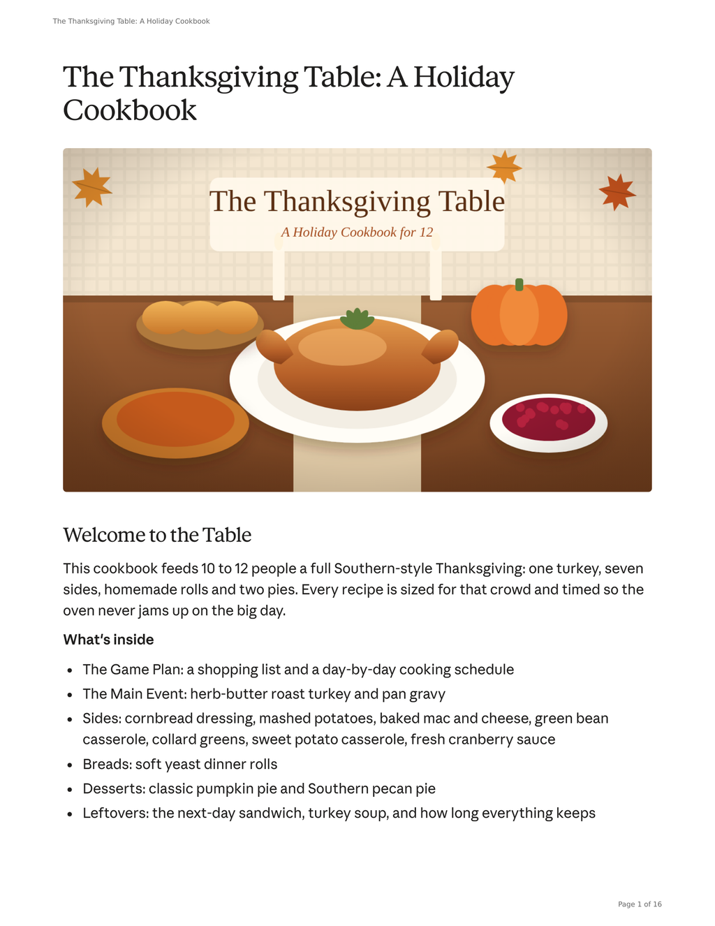 The Thanksgiving Table: A Holiday Cookbook (Free PDF)
