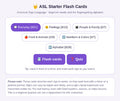 ASL Starter Flash Cards - Beginner Sign Language Words & Fingerspelling Alphabet