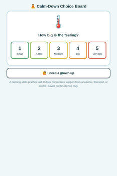 Calm-Down Choice Board + 3 Freebies