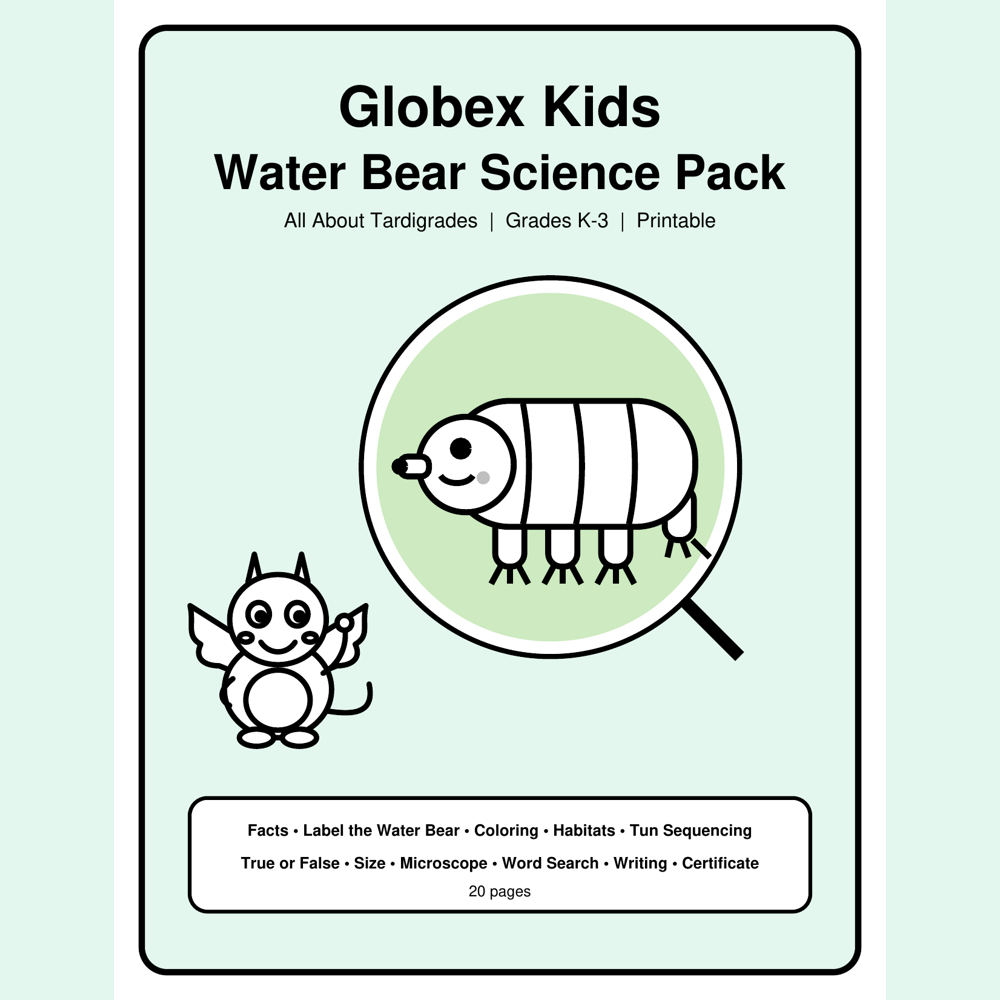 Globex Kids Water Bear Science Pack - All About Tardigrades, K-3 (Printable)